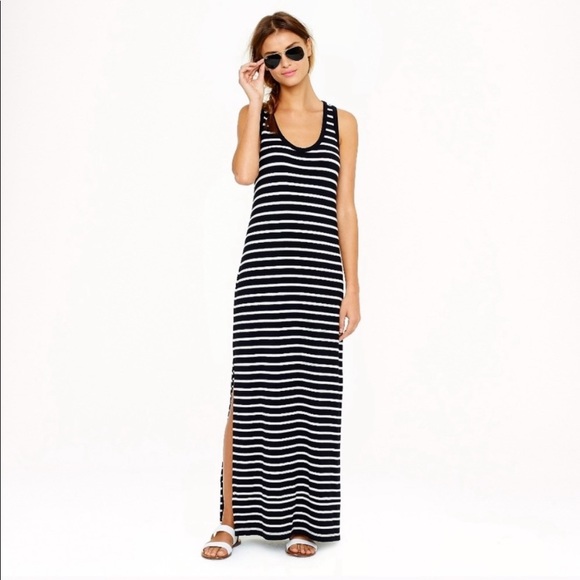 ❌SOLD❌ J Crew Black & White Striped Maxi Dress - Picture 7 of 7